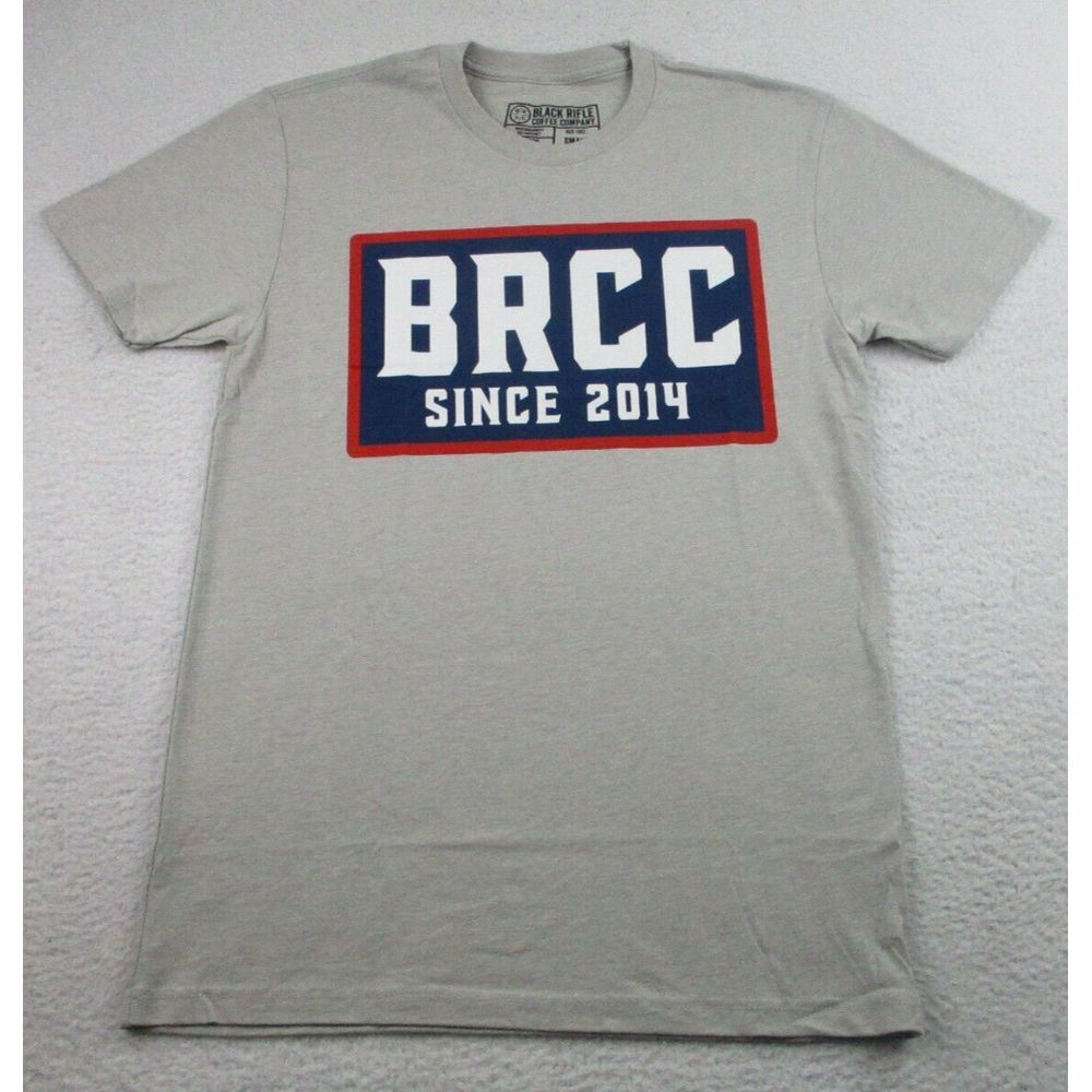 Black Rifle Coffee Company BRCC T Shirt Mens Small Since‎ 2014 Gray Soft Crew S